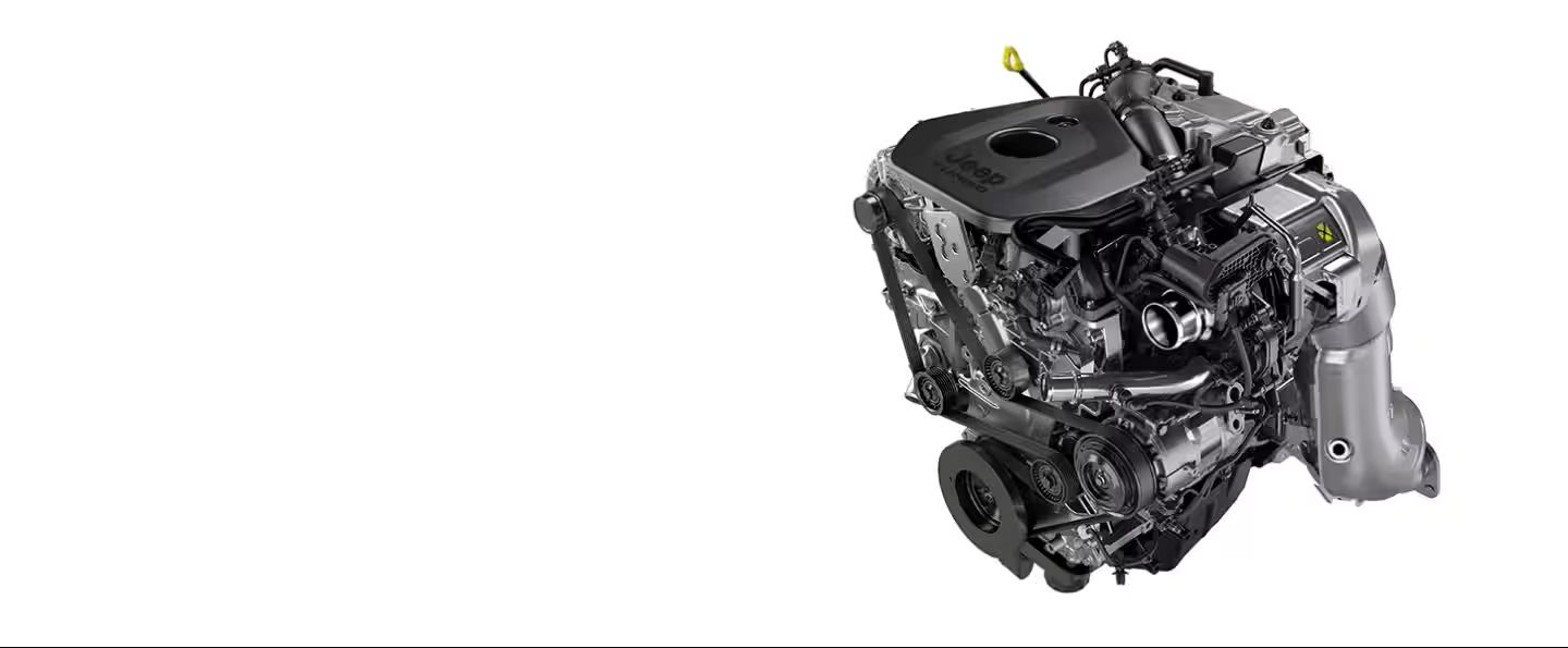 Jeep Grand Cherokee engine against while background